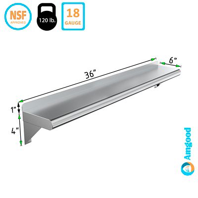 Image showing  6 in. x 36 in. Metal Wall-Mount Shelf