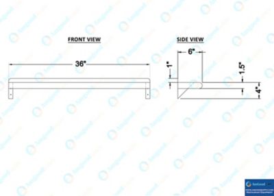 Image showing 8 th AmGood 6 in. x 36 in. Metal Wall-Mount Shelf