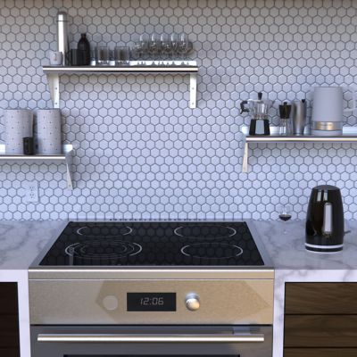 Image showing 6 th AmGood 8 in. x 36 in. Metal Wall-Mount Shelf