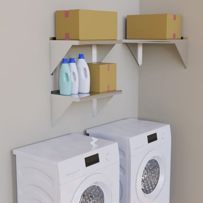 Image showing 5 th AmGood 10 in. x 16 in. Metal Wall-Mount Shelf