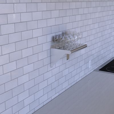 Image showing 6 th AmGood 10 in. x 16 in. Metal Wall-Mount Shelf