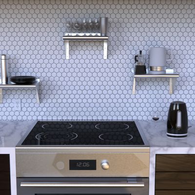 Image showing 7 th AmGood 10 in. x 16 in. Metal Wall-Mount Shelf