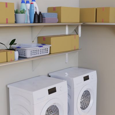 Image showing 5 th AmGood 10 in. x 72 in. Metal Wall Mount Shelf