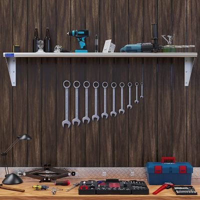 Image showing  12 in. x 60 in. Metal Wall Mount Shelf