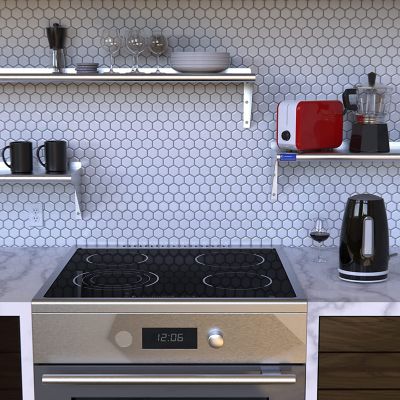 Image showing 7 th AmGood 12 in. x 60 in. Metal Wall Mount Shelf