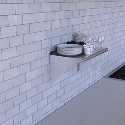 Image showing 6 th AmGood 14 in. x 24 in. Metal Wall Mount Shelf