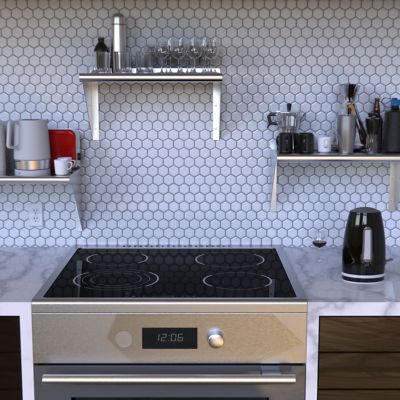 Image showing 7 th AmGood 14 in. x 30 in. Metal Wall Mount Shelf