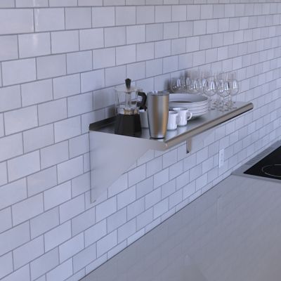 Image showing 6 th AmGood 16 in. x 36 in. Metal Wall Mount Shelf