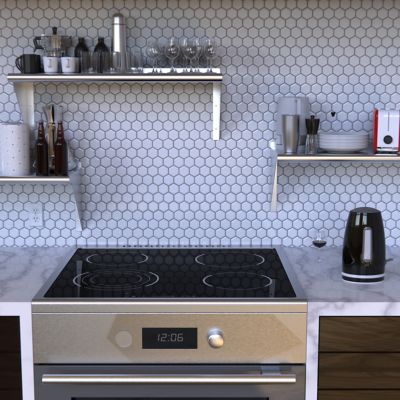 Image showing 7 th AmGood 16 in. x 36 in. Metal Wall Mount Shelf