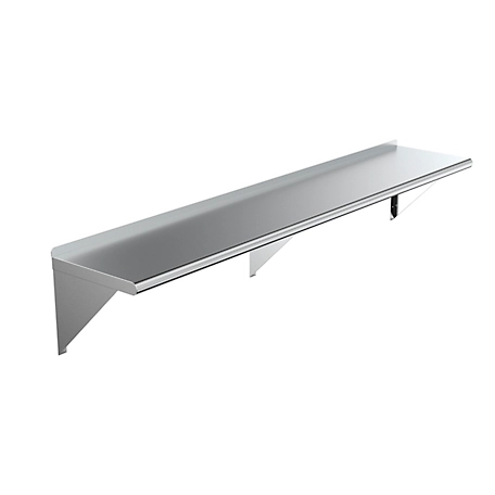 AmGood 16 in. x 72 in. Metal Wall Mount Shelf