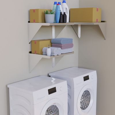 Image showing 5 th AmGood 18 in. x 30 in. Metal Wall Mount Shelf