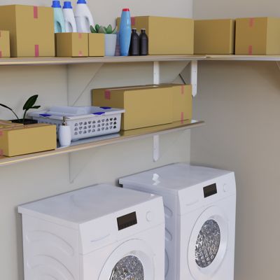 Image showing 5 th AmGood 18 in. x 72 in. Metal Wall Mount Shelf