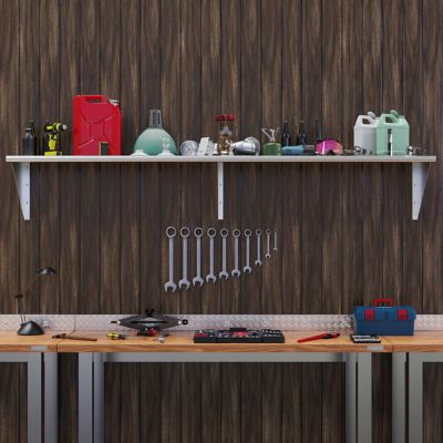 Image showing  18 in. x 96 in. Metal Wall Mount Shelf