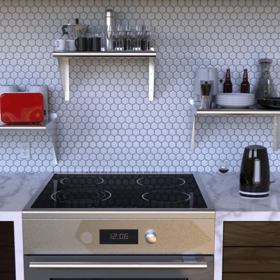 Image showing 7 th AmGood 24 in. x 24 in. Metal Wall Mount Shelf