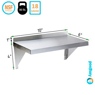 Image showing  6 in. x 10 in. Metal Shelf Square Edge
