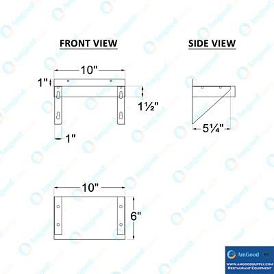 Image showing  6 in. x 10 in. Metal Shelf Square Edge