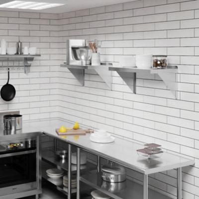 Image showing 5 th AmGood 12 in. x 72 in. Metal Shelf Square Edge