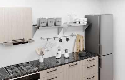 Image showing  14 in. x 30 in. Metal Shelf Square Edge