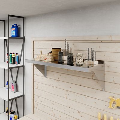 Image showing  14 in. x 36 in. Metal Shelf Square Edge