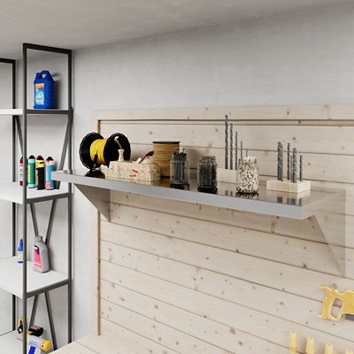 Image showing  14 in. x 48 in. Metal Shelf Square Edge