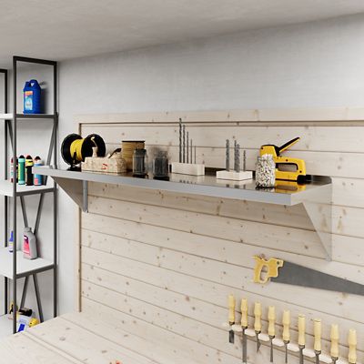 Image showing  14 in. x 60 in. Metal Shelf Square Edge