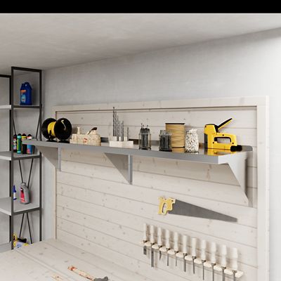 Image showing  14 in. x 72 in. Metal Shelf Square Edge