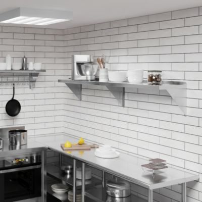 Image showing  14 in. x 72 in. Metal Shelf Square Edge