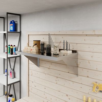 Image showing  18 in. x 30 in. Metal Shelf Square Edge