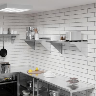 Image showing 5 th AmGood 18 in. x 30 in. Metal Shelf Square Edge