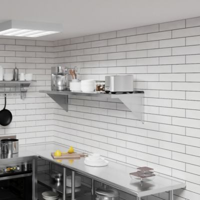 Image showing  18 in. x 48 in. Metal Shelf Square Edge