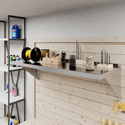 Image showing  18 in. x 48 in. Metal Shelf Square Edge