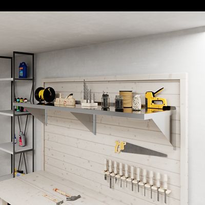 Image showing  18 in. x 72 in. Metal Shelf Square Edge