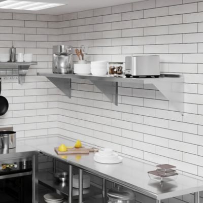 Image showing 5 th AmGood 18 in. x 72 in. Metal Shelf Square Edge