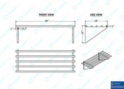 Image showing  48 in. x 18 in. Tubular Wall Shelf