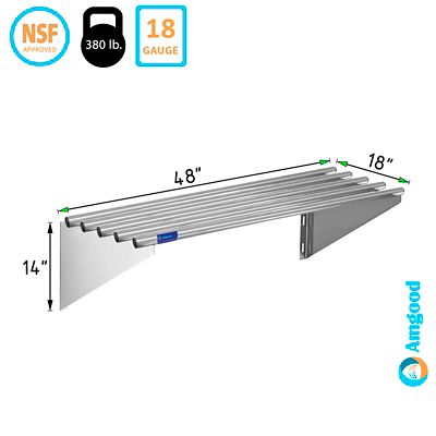 Image showing  48 in. x 18 in. Tubular Wall Shelf