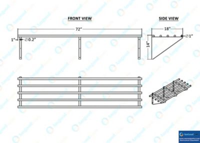 Image showing  72 in. x 18 in. Tubular Wall Shelf