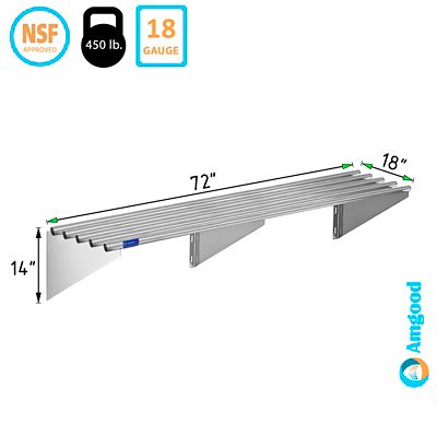 Image showing  72 in. x 18 in. Tubular Wall Shelf