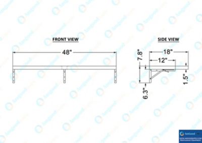 Image showing  18 in. x 48 in. Folding Wall Shelf