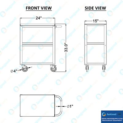 Image showing  15 in. x 24 in. x 33 in. Utility Cart