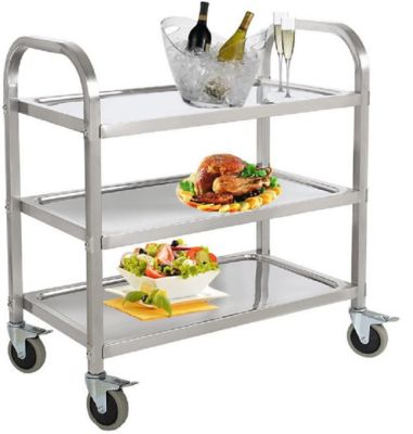 Image showing  38 x 20 in. Stainless Steel Dining Cart