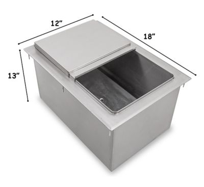 Image showing  18 in. x 12 in. Metal Drop-In Ice Bin