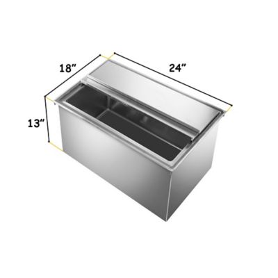 Image showing  18 in. x 24 in. Metal Drop-In Ice Bin