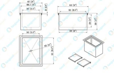 Image showing  18 in. x 24 in. Metal Drop-In Ice Bin