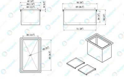 Image showing  18 in. x 30 in. Metal Drop-In Ice Bin