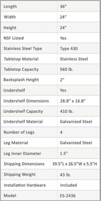 Image showing  Metal Equipment Stand 24 x 36in.