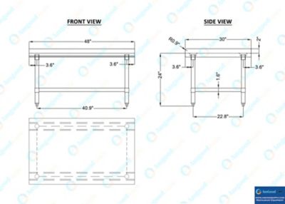 Image showing  Metal Equipment Stand, 30 x 48in.