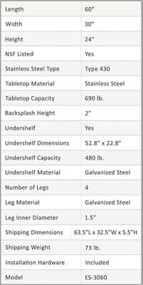 Image showing  Metal Equipment Stand, 30 x 60in.