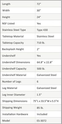 Image showing  Metal Equipment Stand, 30 x 72in.