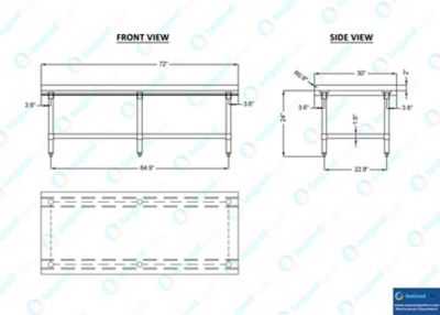 Image showing  Metal Equipment Stand, 30 x 72in.
