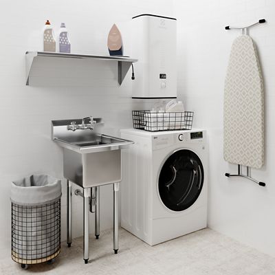 Image showing  22 in. x 20 Stainless Steel Utility Sink with Faucet